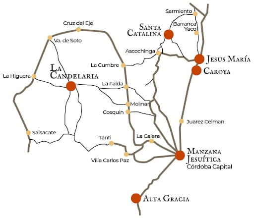Estancias Jesuíticas de Córdoba-Recorrido
