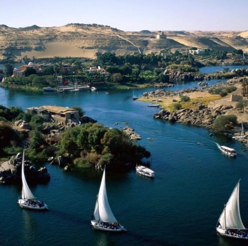 Falucas en el río Nilo, Aswan